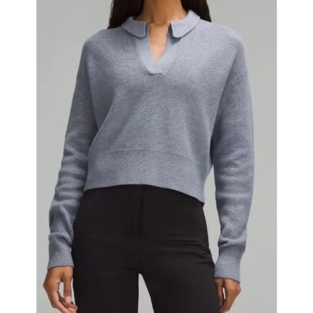 NWT Lululemon Collared Merino Wool Blend Sweater Women’s Sz. M